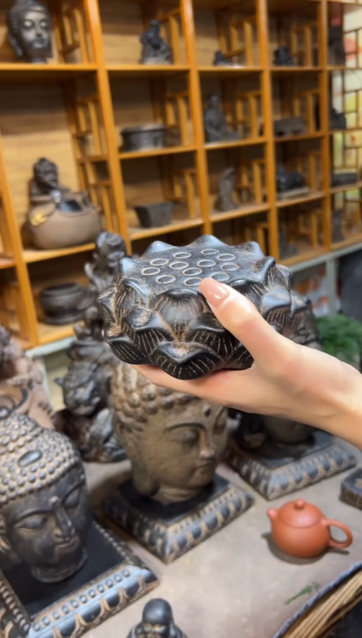 陶土莲蓬实心底座