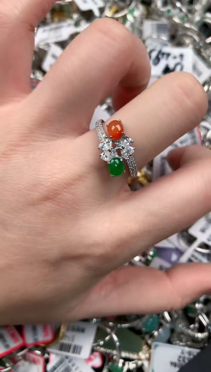 银S925镶嵌戒指翡翠10                     3