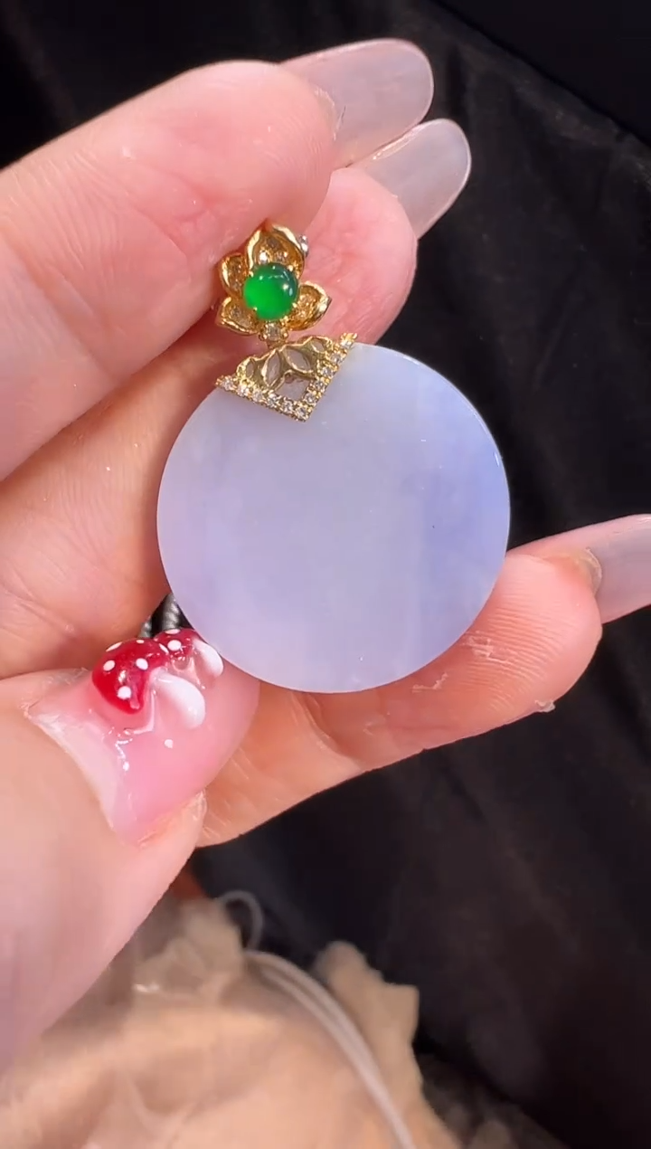 【闪购商品】翡翠颈饰18K金镶嵌吊坠