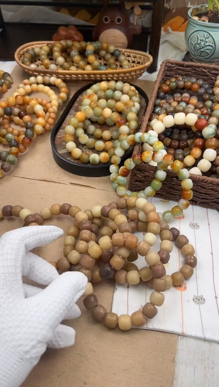 手串菩提根/象牙果a102 卡14 蜡抛摩卡瑕疵