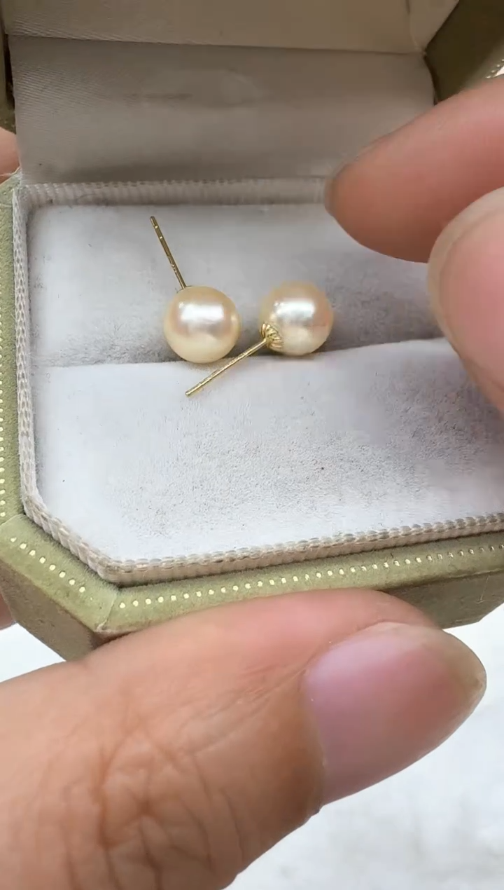 【闪购商品】海水珍珠耳饰18K金镶嵌清货