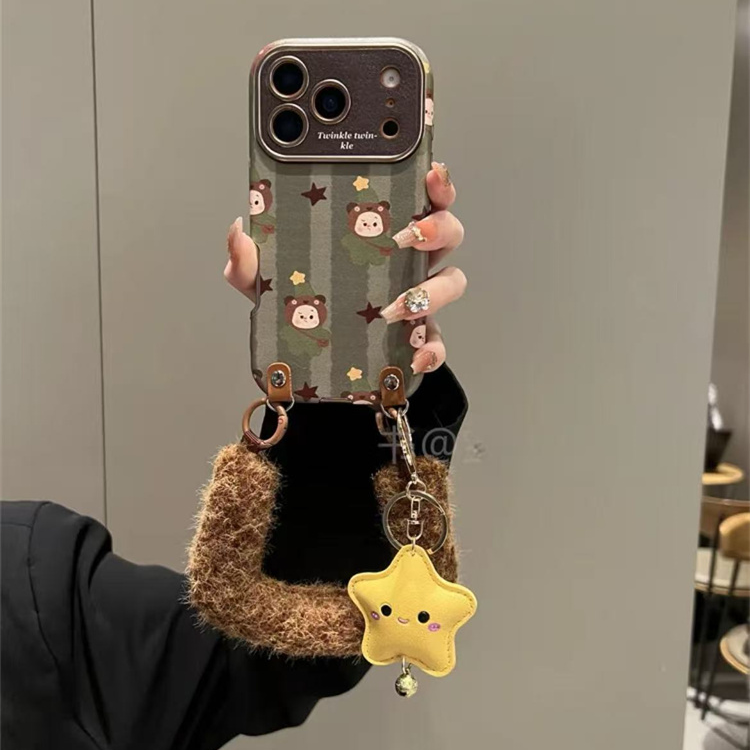 简约绿条纹绿衣哭娃星星人适用苹果17pro手机壳iPhone16pro新款15
