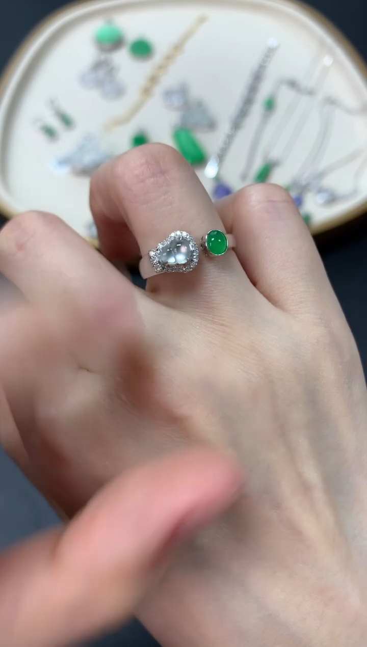 【闪购商品】翡翠戒指18K金镶嵌戒指4980