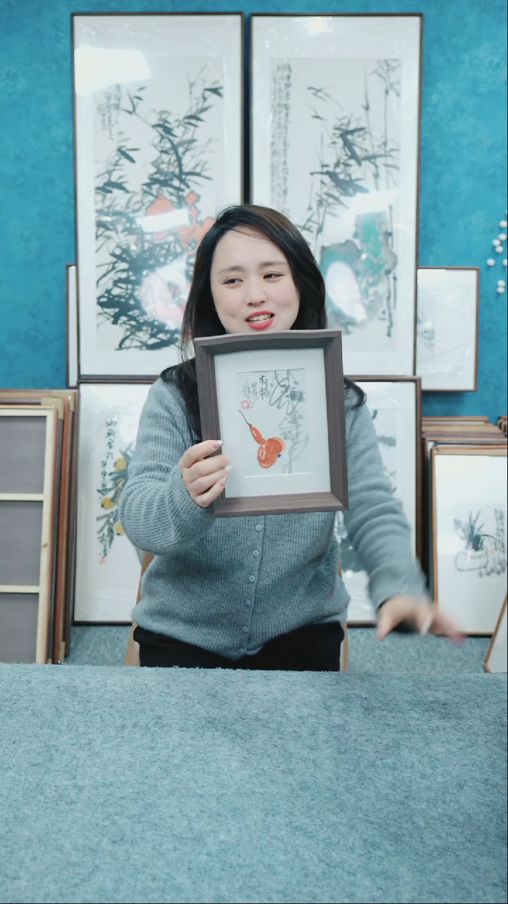 【闪购商品】国画8寸郑志超老师木质摆台