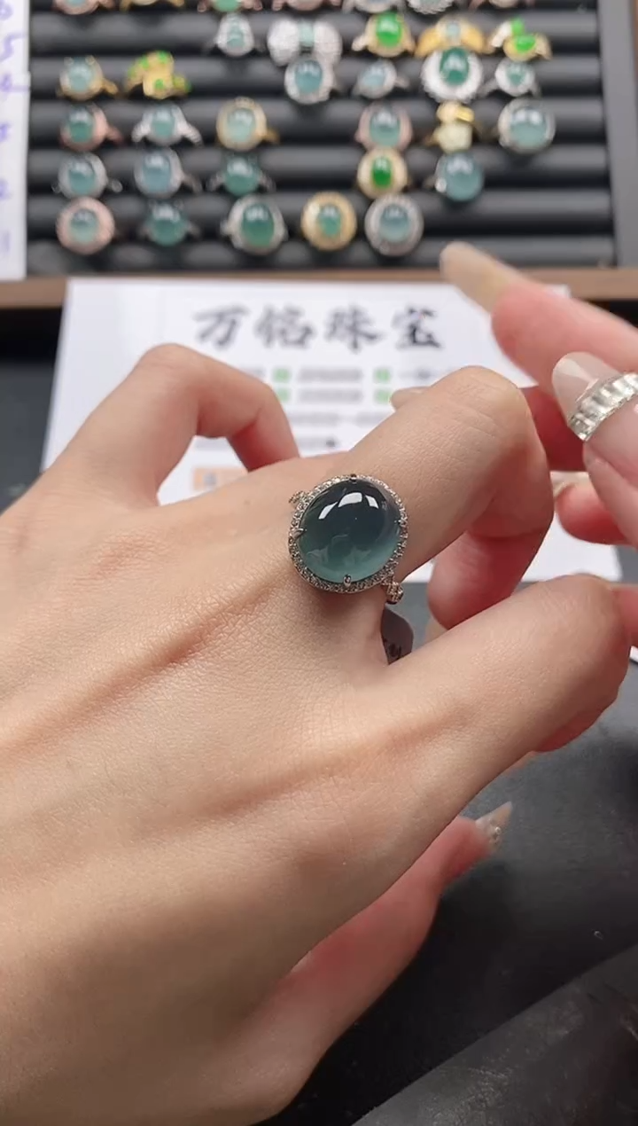 银S925镶嵌戒指翡翠5111