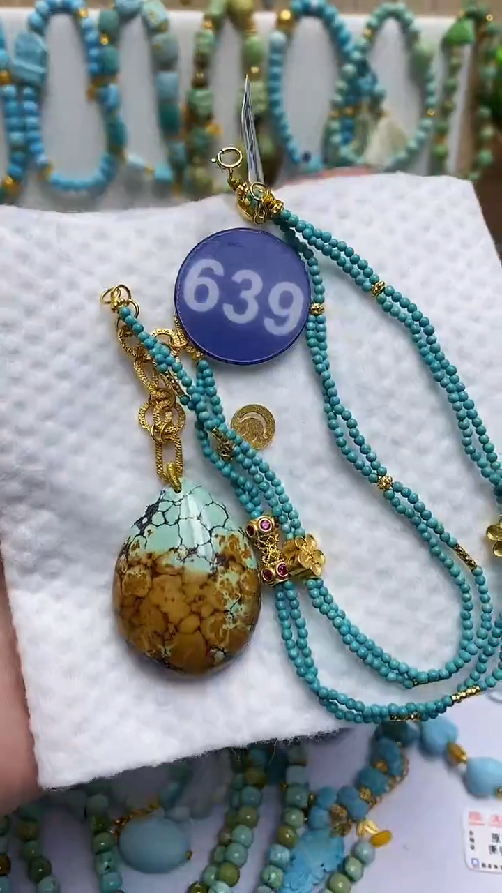 【闪购商品】绿松石项链银S925镶嵌639