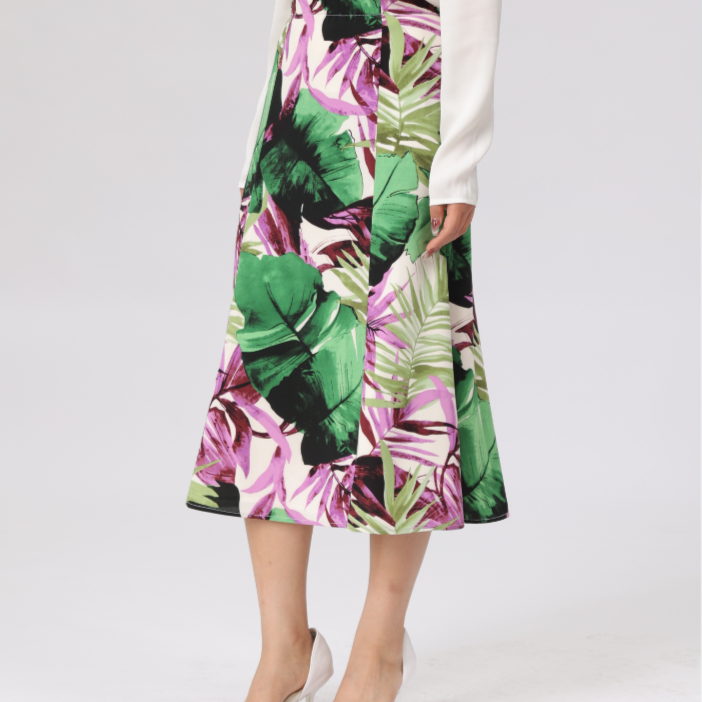 AMASS/阿玛施 新款高腰百搭时尚气质复古中长款A字裙子5200404