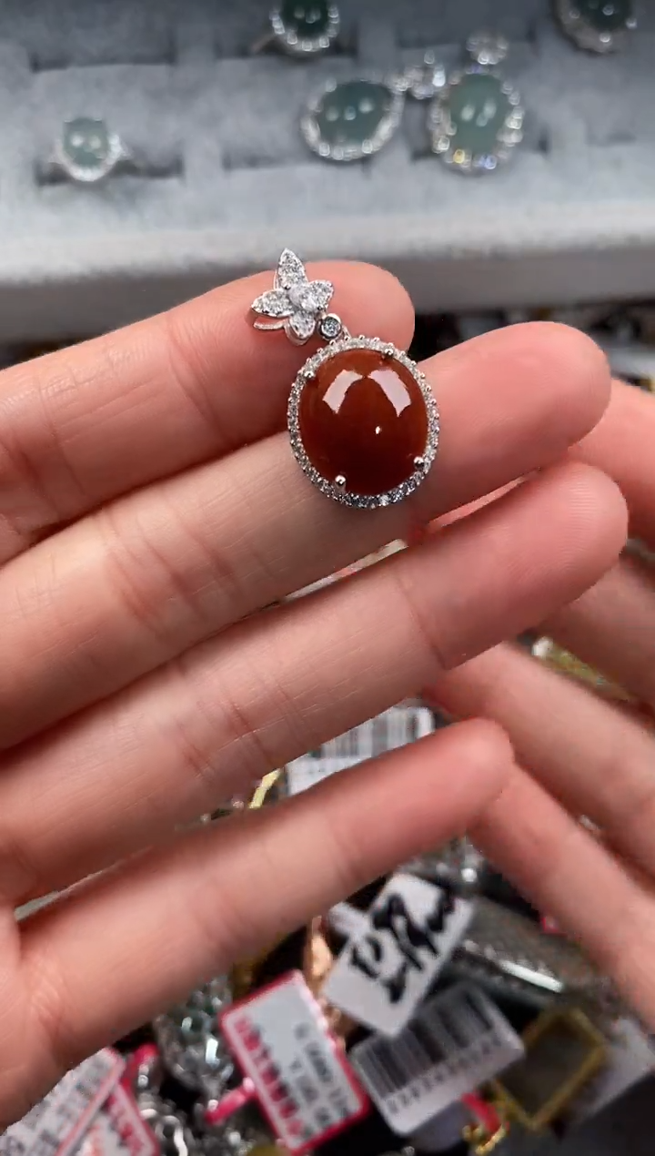 银S925镶嵌戒指翡翠777           7