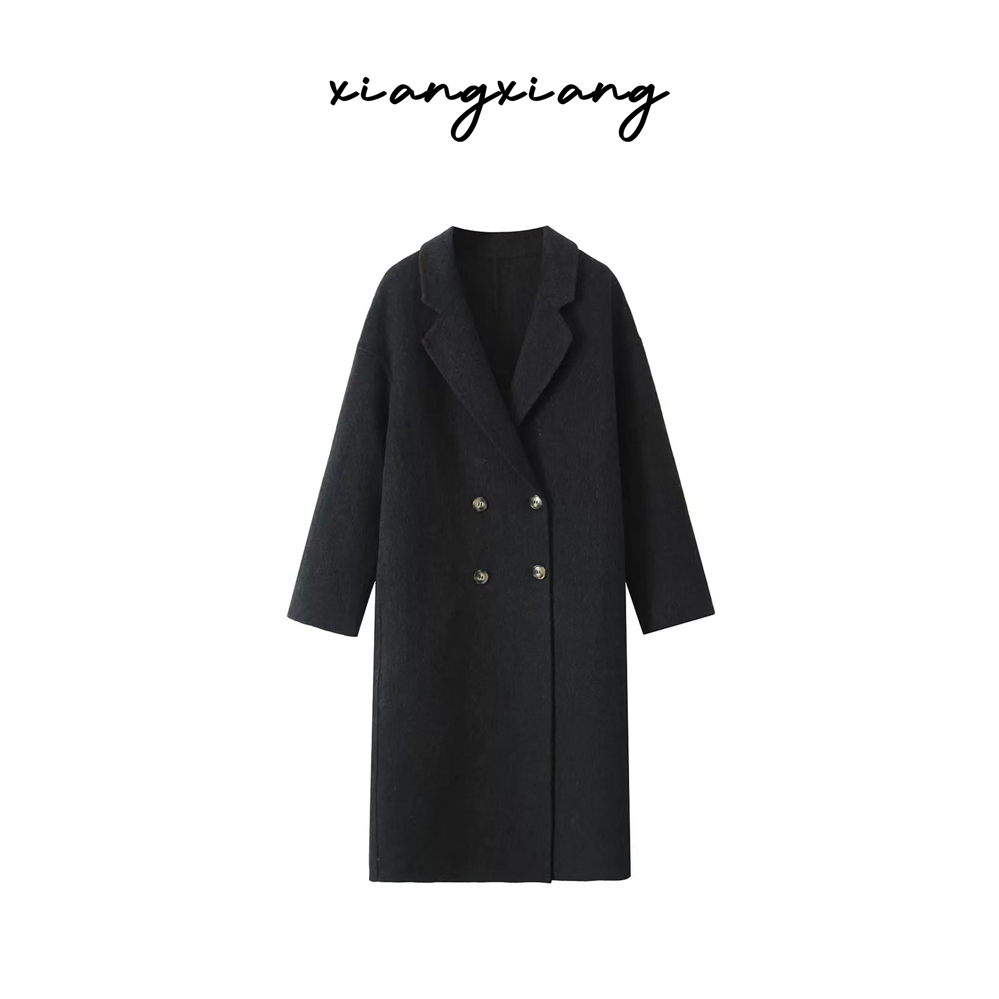 【香香专属】“松茶可可”经典百搭休闲长毛四粒扣羊毛大衣2288