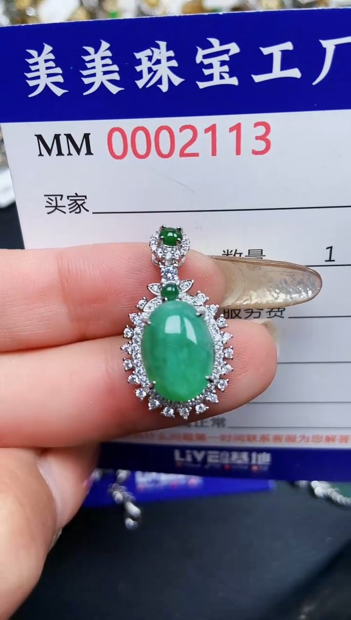 【闪购商品】翡翠颈饰银S925镶嵌2113