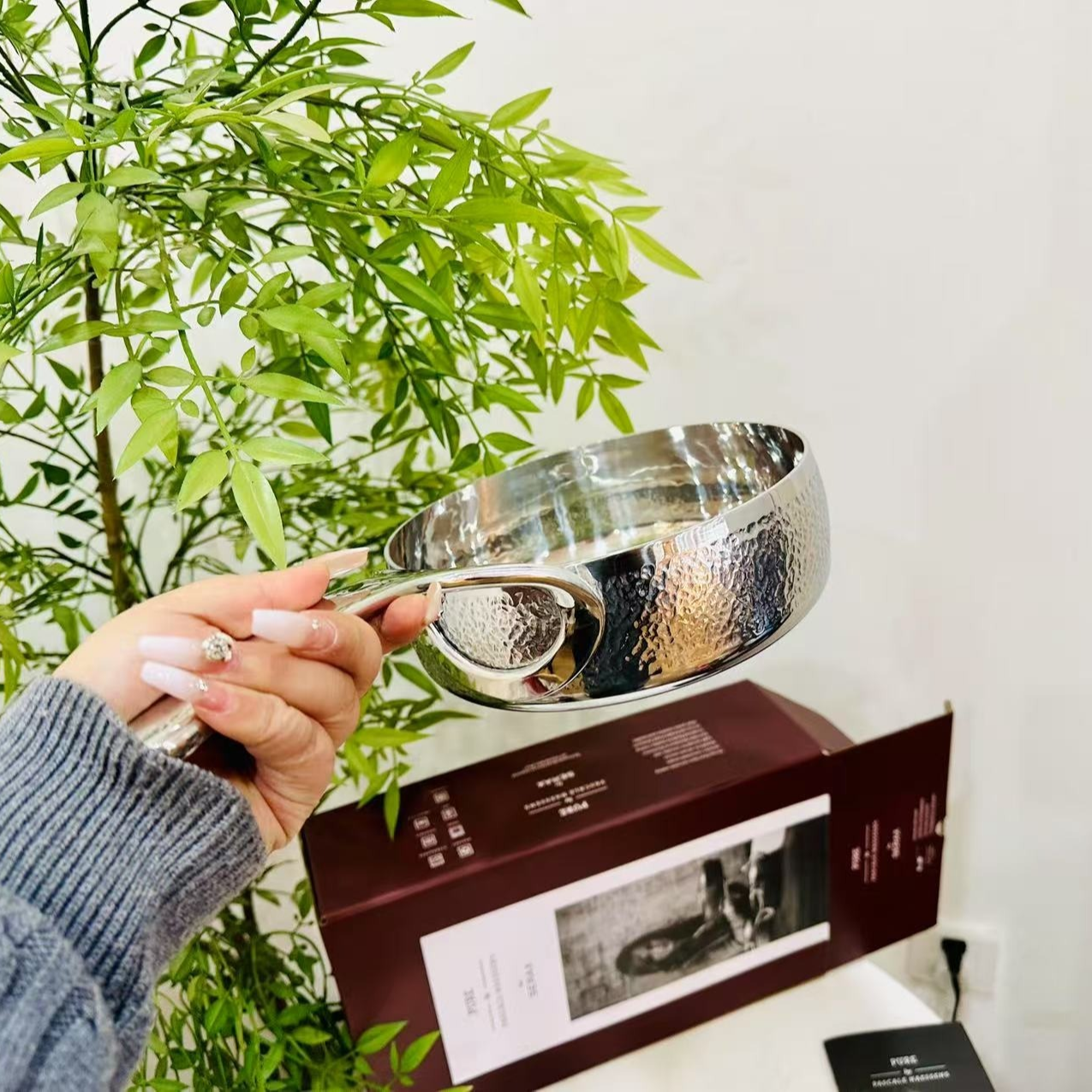 PU20口径5层钢煎锅（样品）20cm✖️7cm 底19cm 把17cm 重约1.1kg