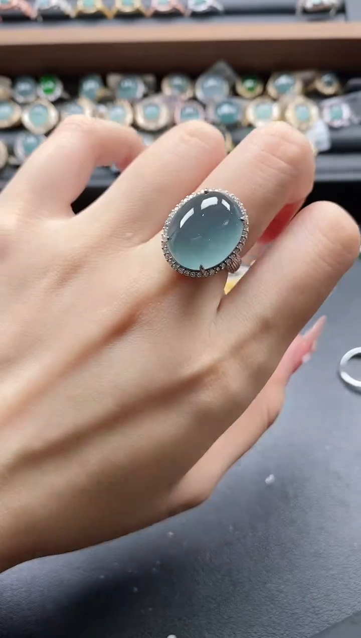 【闪购商品】翡翠戒指银S925镶嵌15151