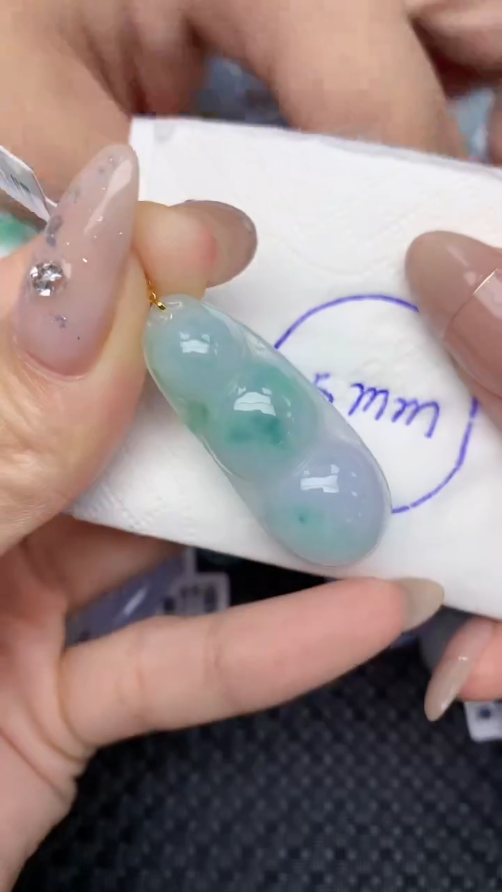 颈饰18K金镶嵌翡翠天然缅甸翡翠a货百元以上9元证书费自理