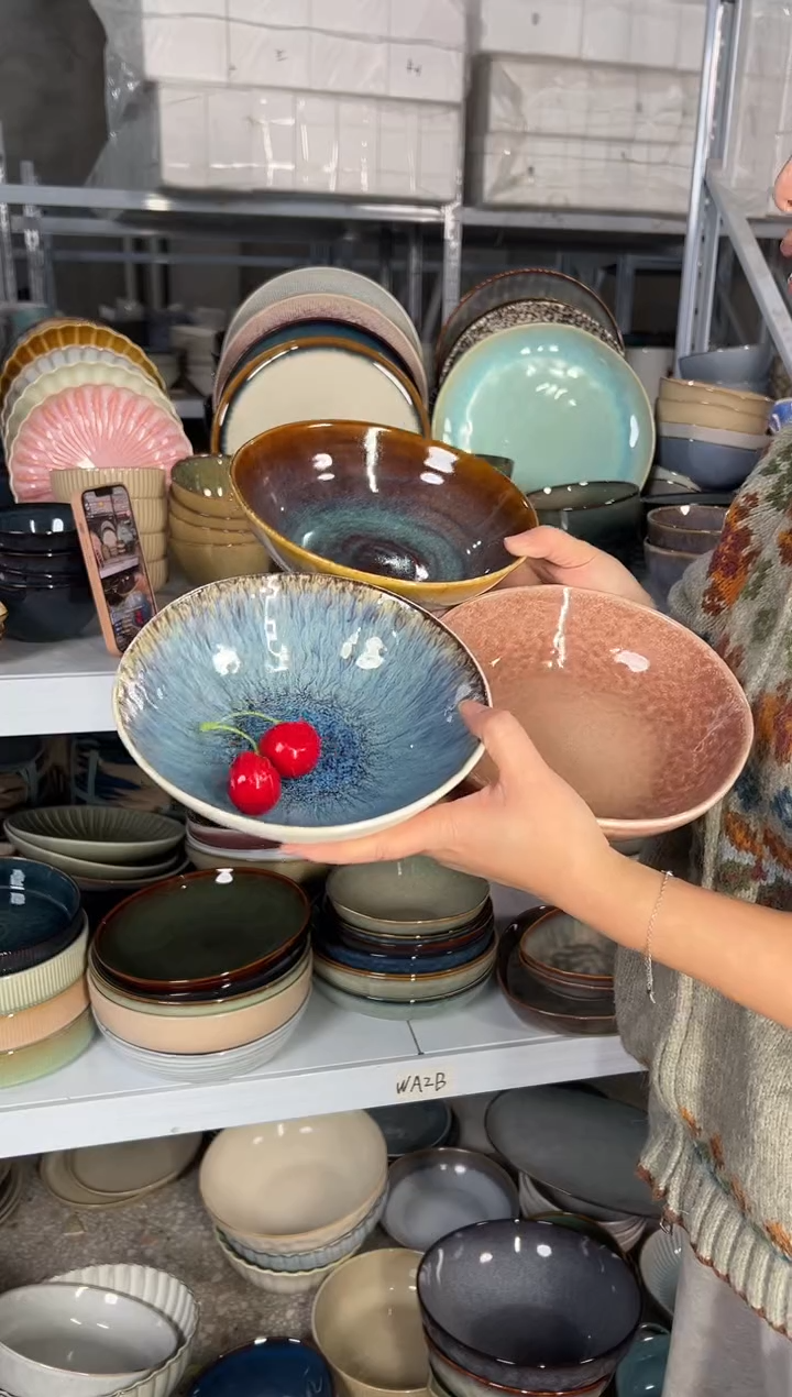 陶瓷外贸尾货瑕疵满20包邮X3菜碗组合