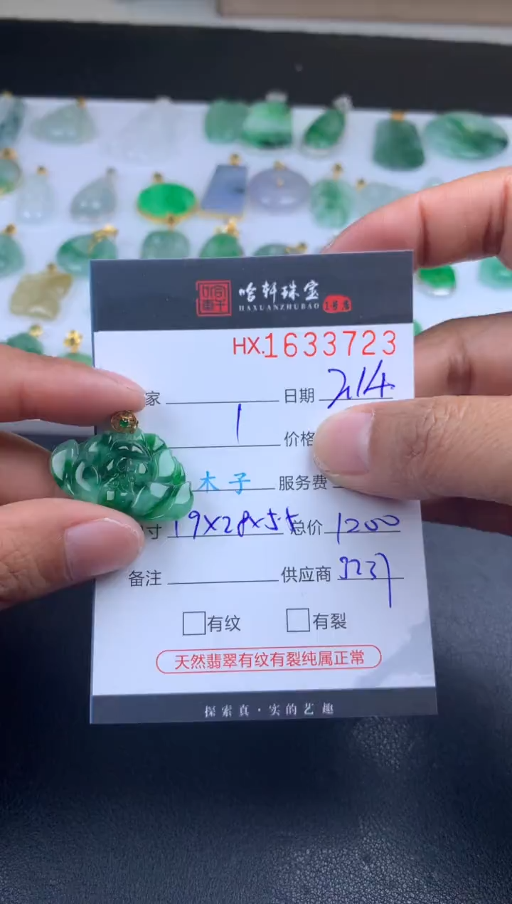 【闪购商品】翡翠挂件未镶嵌哈轩 挂件1