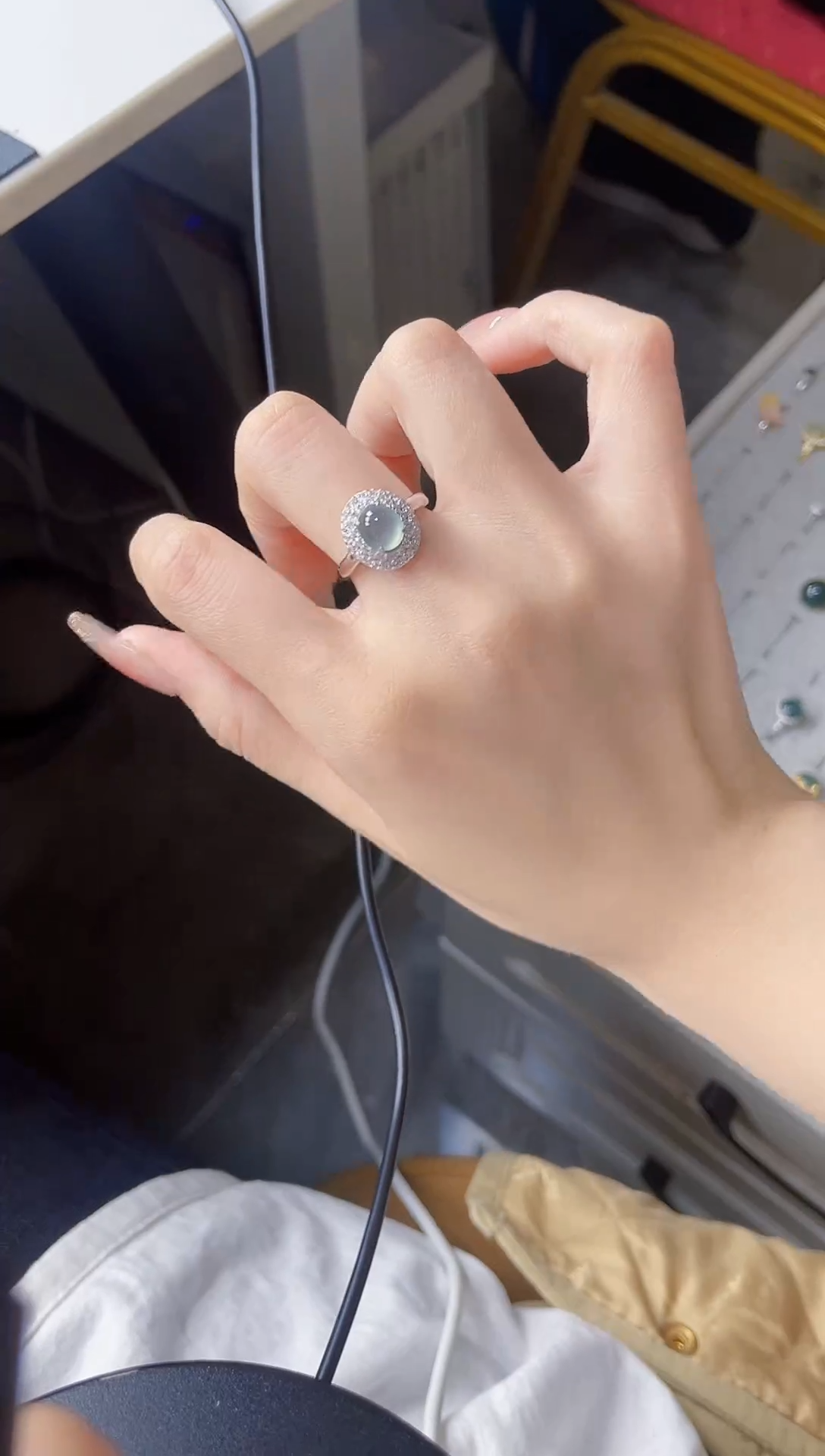 【闪购商品】翡翠戒指银S925镶嵌6547645