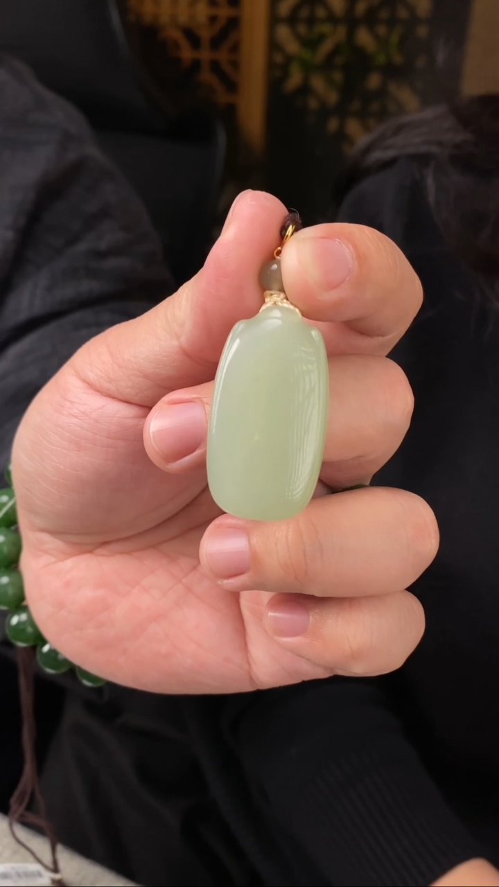 【闪购商品】和田玉吊坠未镶嵌【玉道侠侣】平安无事牌