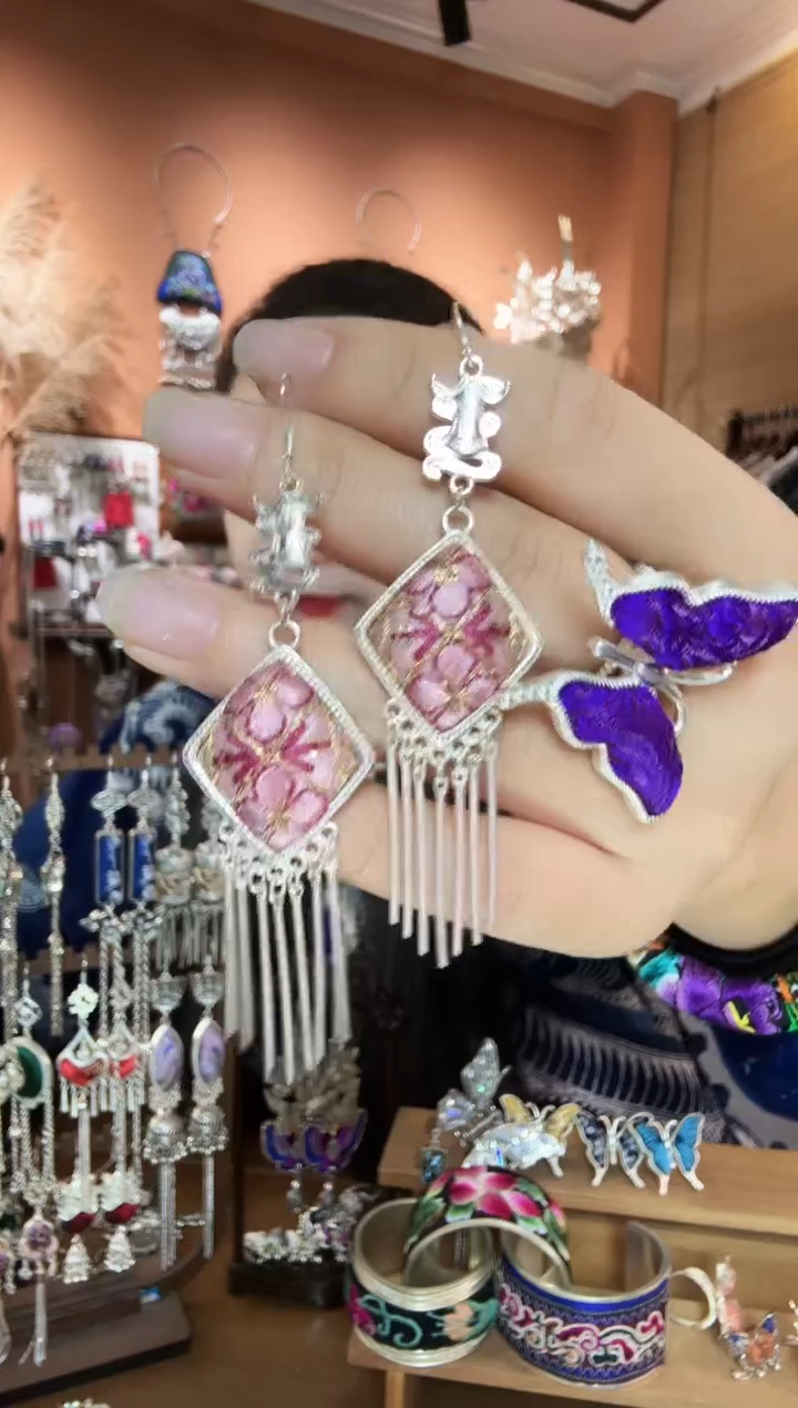 刺绣纯手工民族风耳环