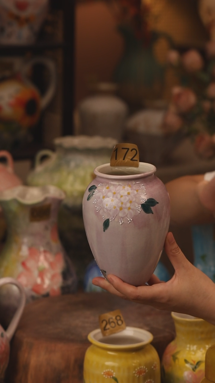 陶瓷172景德镇设计师手作花器摆件侘寂风