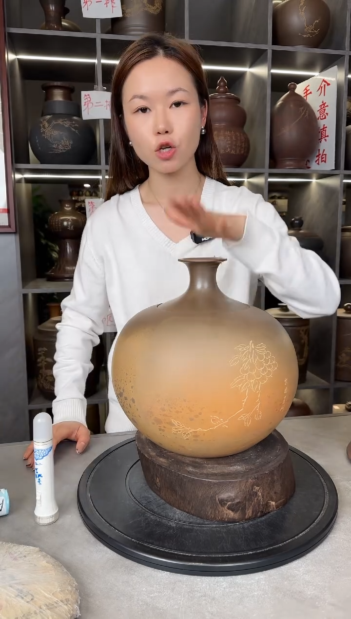 【闪购商品】罐本陶手作坭兴陶4-5斤装石榴罐（微瑕