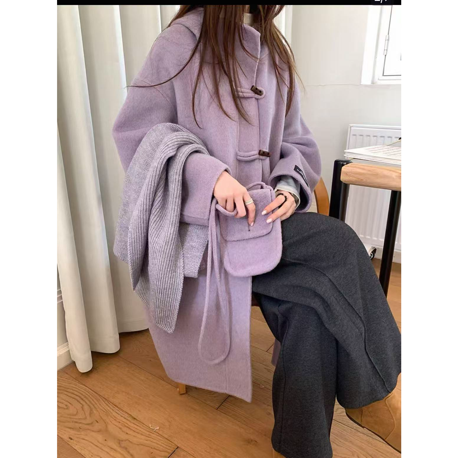 女款大衣韩版减龄小包包连帽