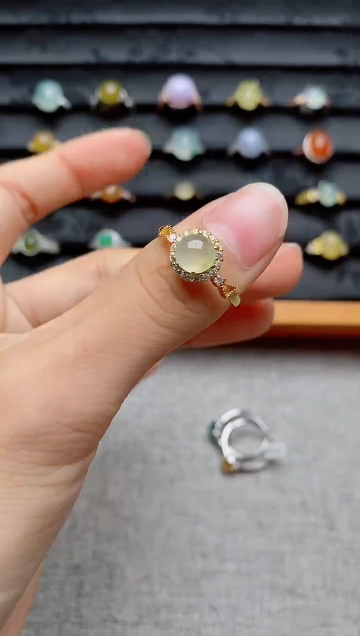 银S925镶嵌戒指翡翠1