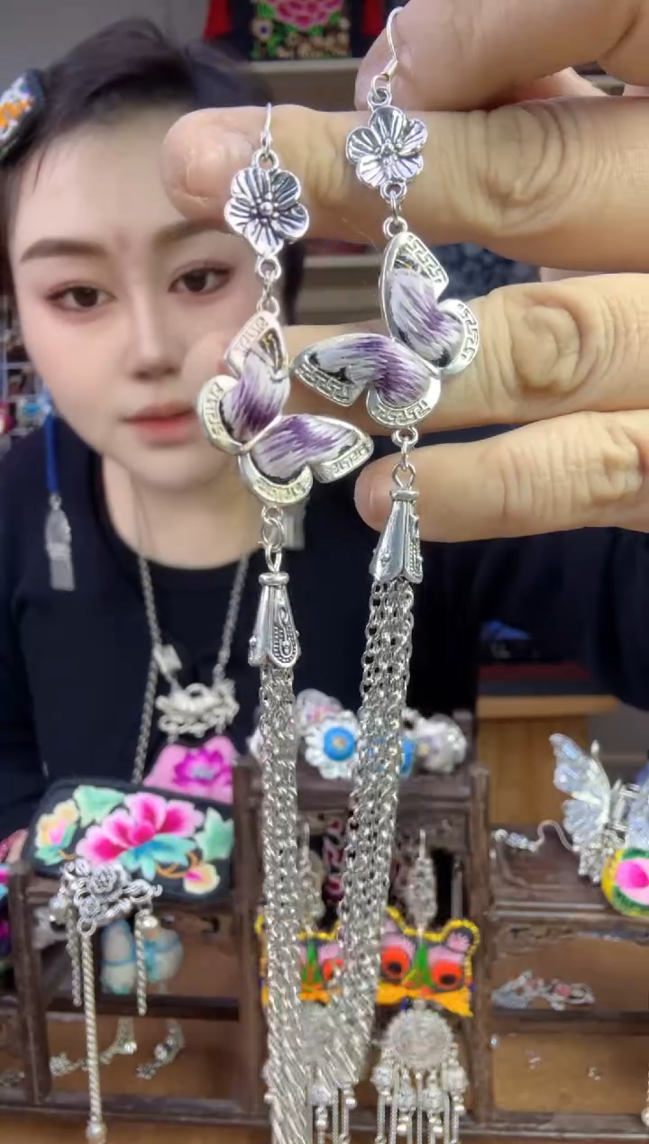 【闪购商品】刺绣纯手工苗绣非遗耳环