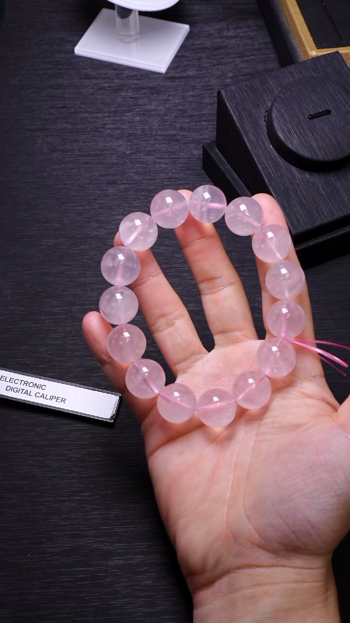 【闪购商品】水晶单圈未镶嵌Q040粉晶单圈15mm