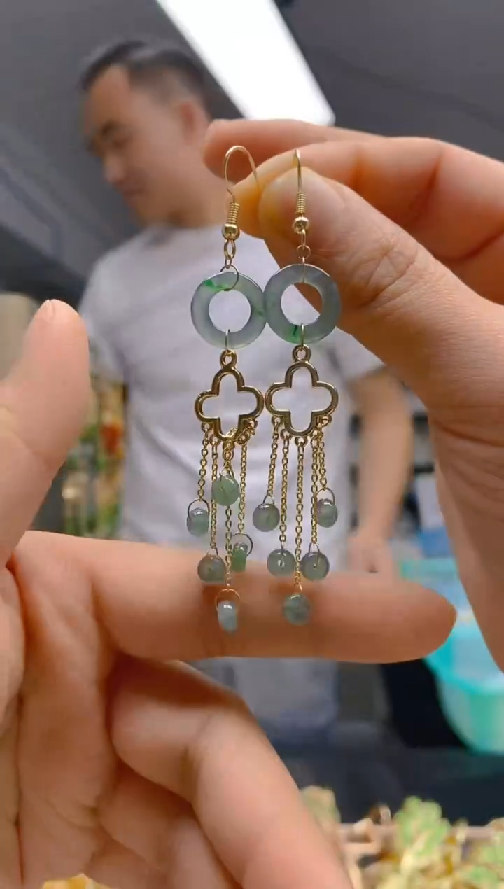 【闪购商品】翡翠耳饰合金419翡翠耳钩