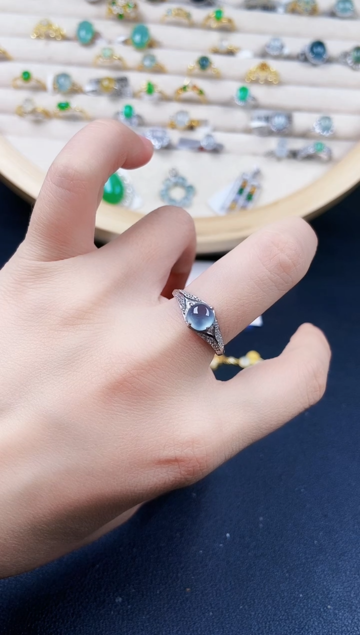 【闪购商品】翡翠银S925镶嵌戒指646456