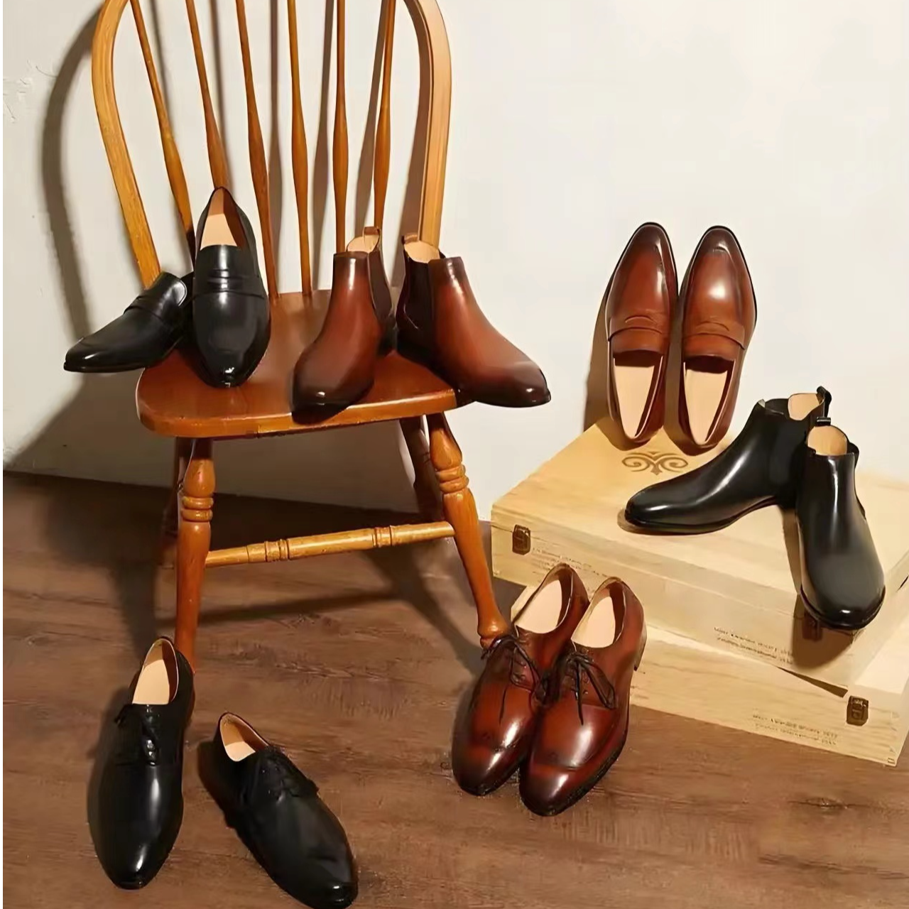 头层牛皮男士真皮皮鞋2024新款通勤商务正装皮鞋休闲一脚蹬断码鞋