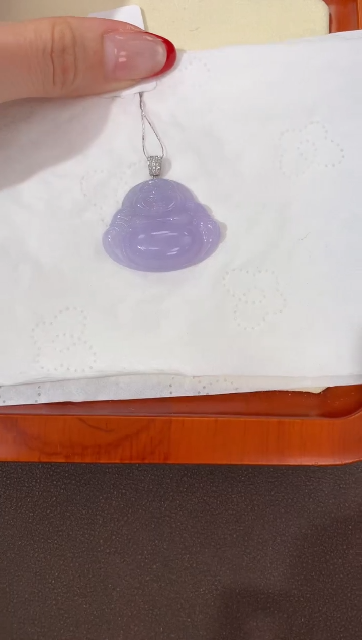 【闪购商品】翡翠颈饰18K金镶嵌天然缅甸a货翡翠