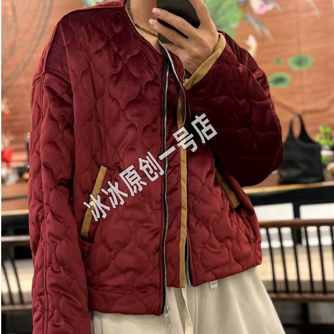【冰冰一号店】8126 10压棉丝绒棉服厚款保暖百搭休闲 冬季