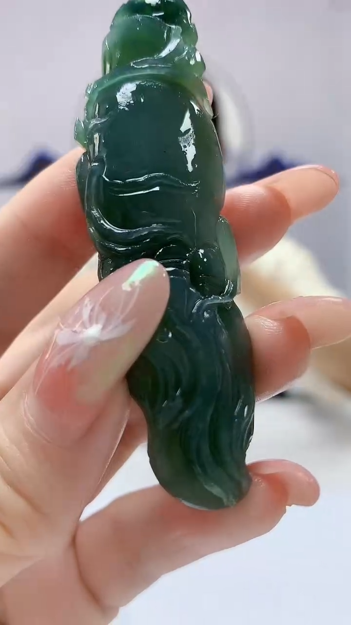 【闪购商品】定制翡翠未镶嵌4829DD-毛货挂件7