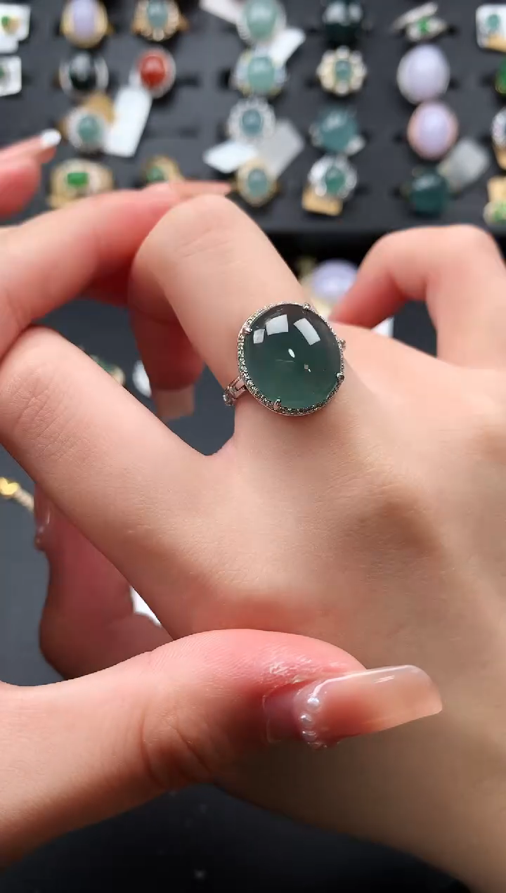 【闪购商品】翡翠戒指银S925镶嵌5124124