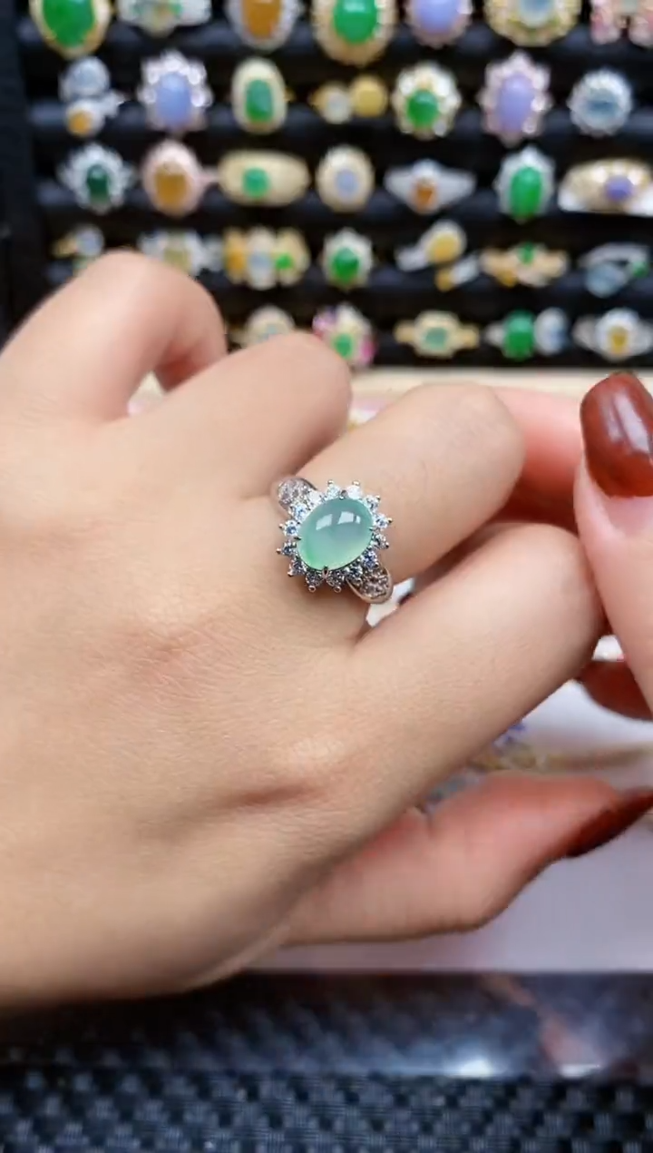 银S925镶嵌戒指翡翠231