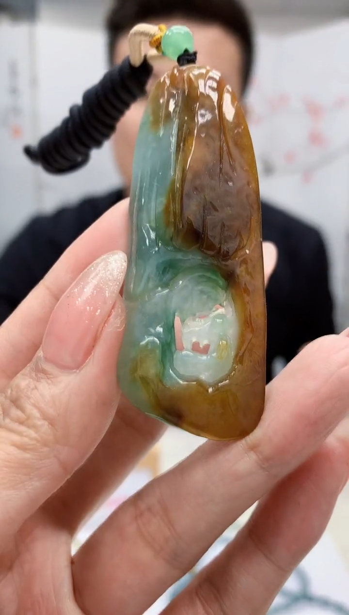 【闪购商品】定制翡翠未镶嵌4990MM-毛货挂件84