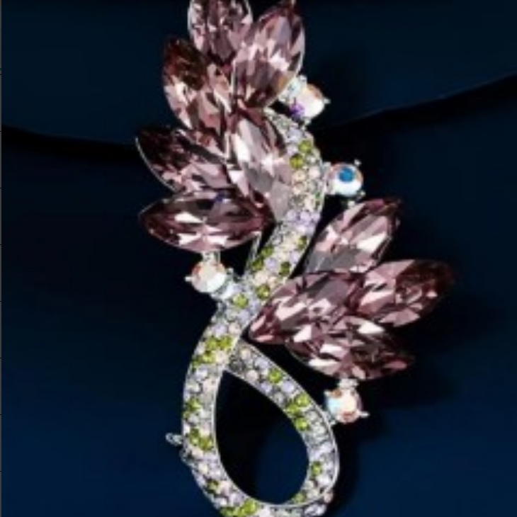 铜合金仿水晶胸针 禧娘娘-小众手工时尚创意复古大衣胸针-S3433