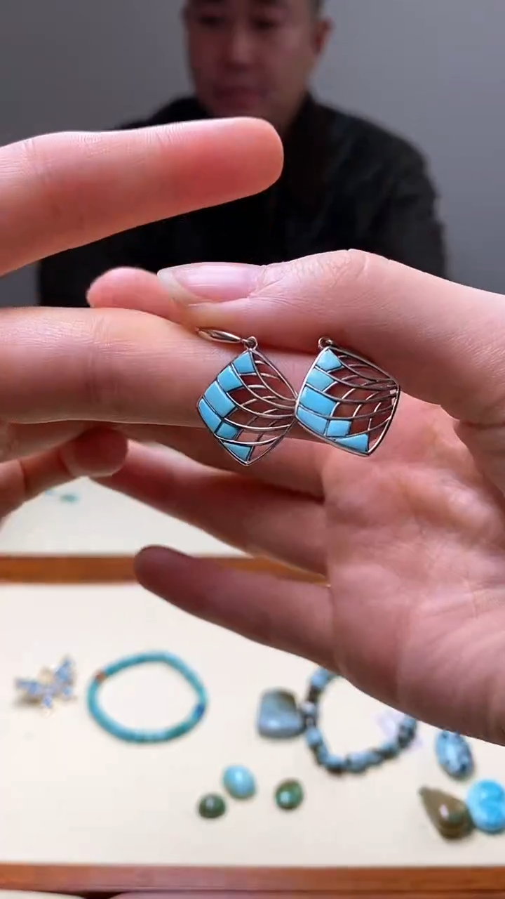 【闪购商品】绿松石1未镶嵌绿松石耳饰