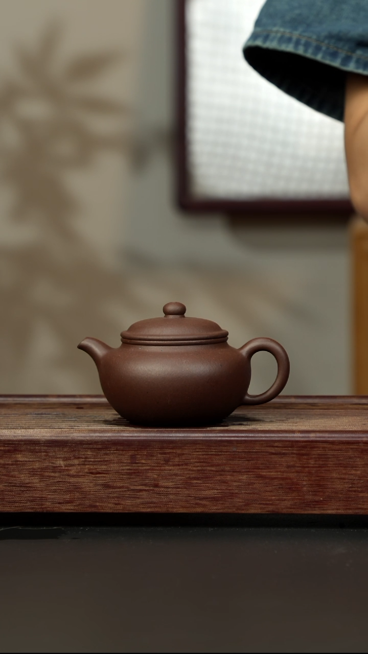 紫砂茶壶老紫泥 永福莲子