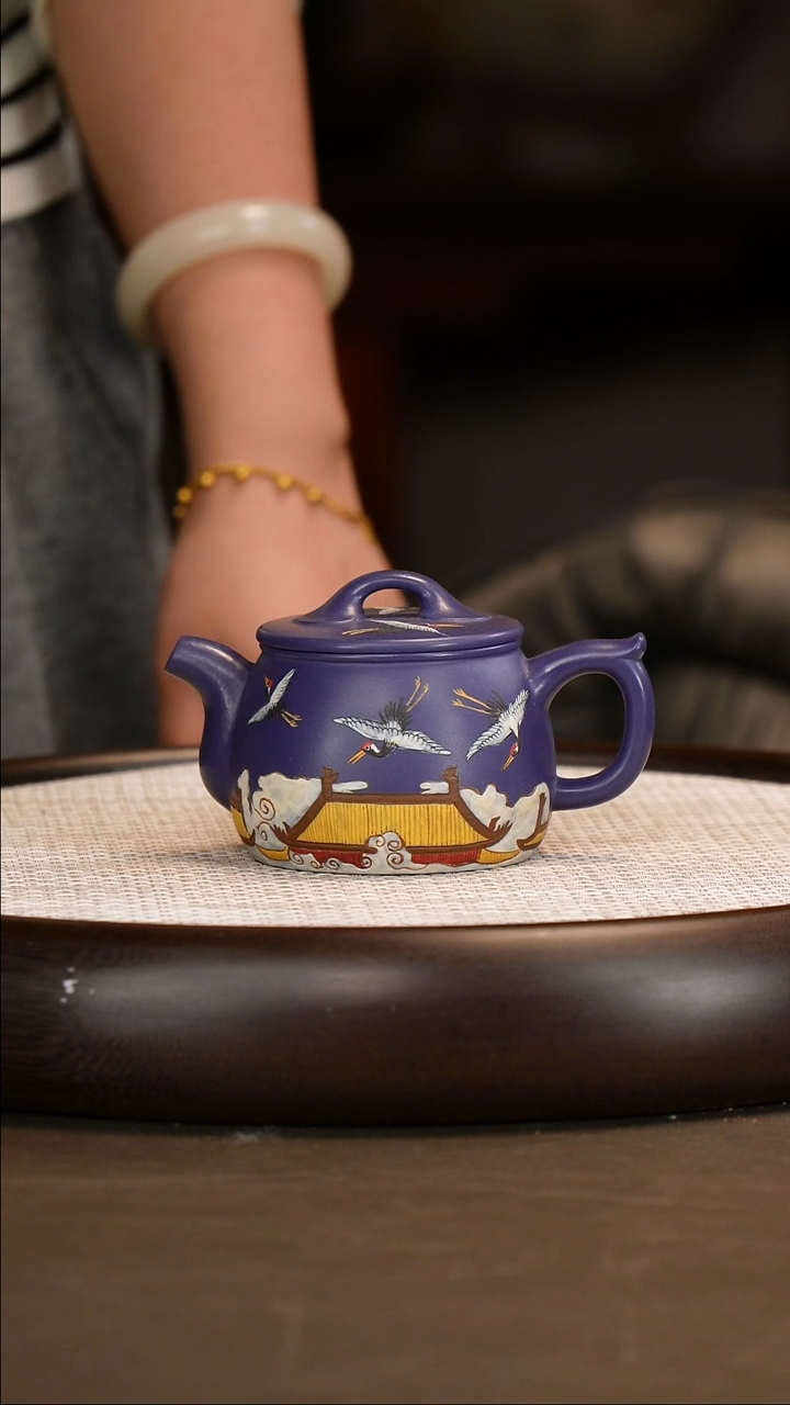 茶壶紫砂【潘洪均】阳羡墨蓝泥 汉瓦  220cc