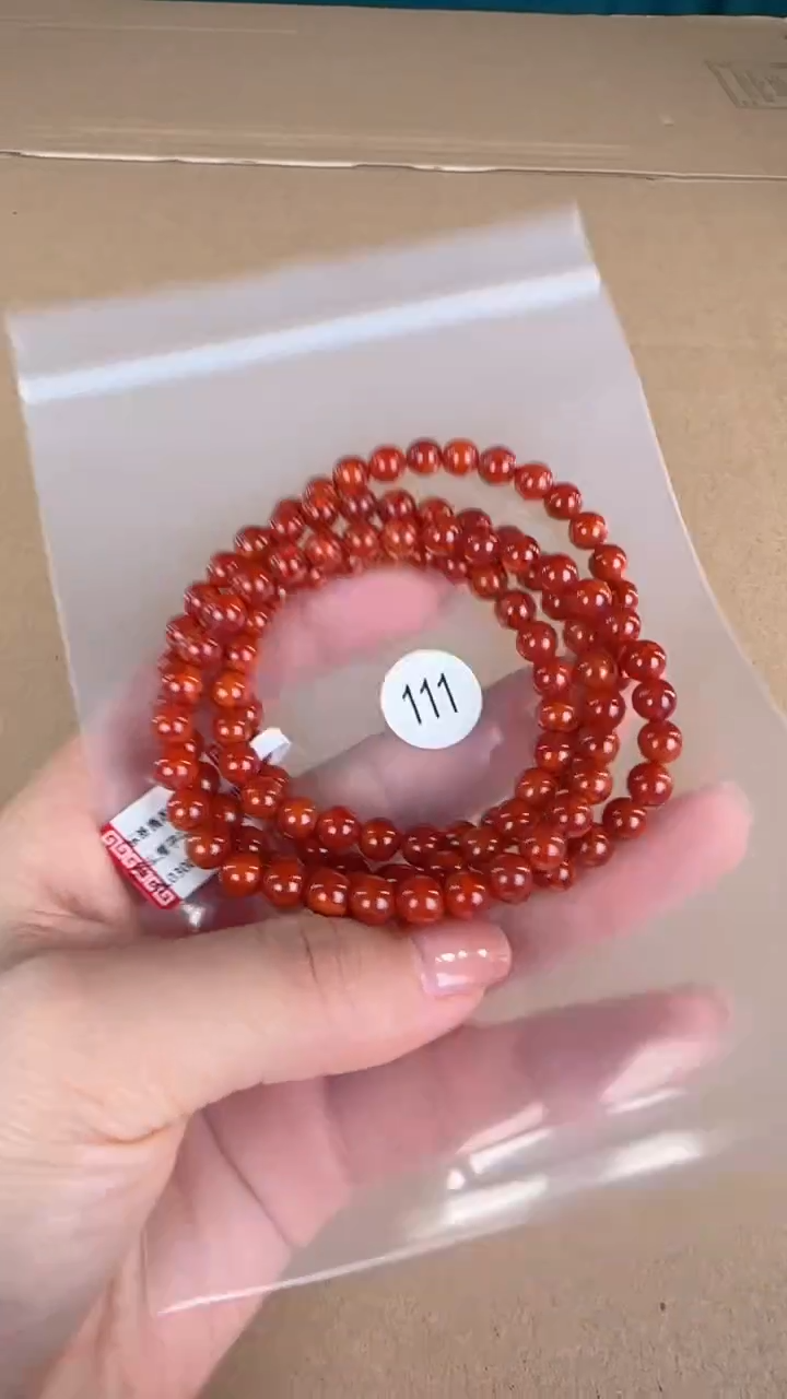 【闪购商品】南红玛瑙珠宝半成品未镶嵌原矿无优化无裂多圈手链6+