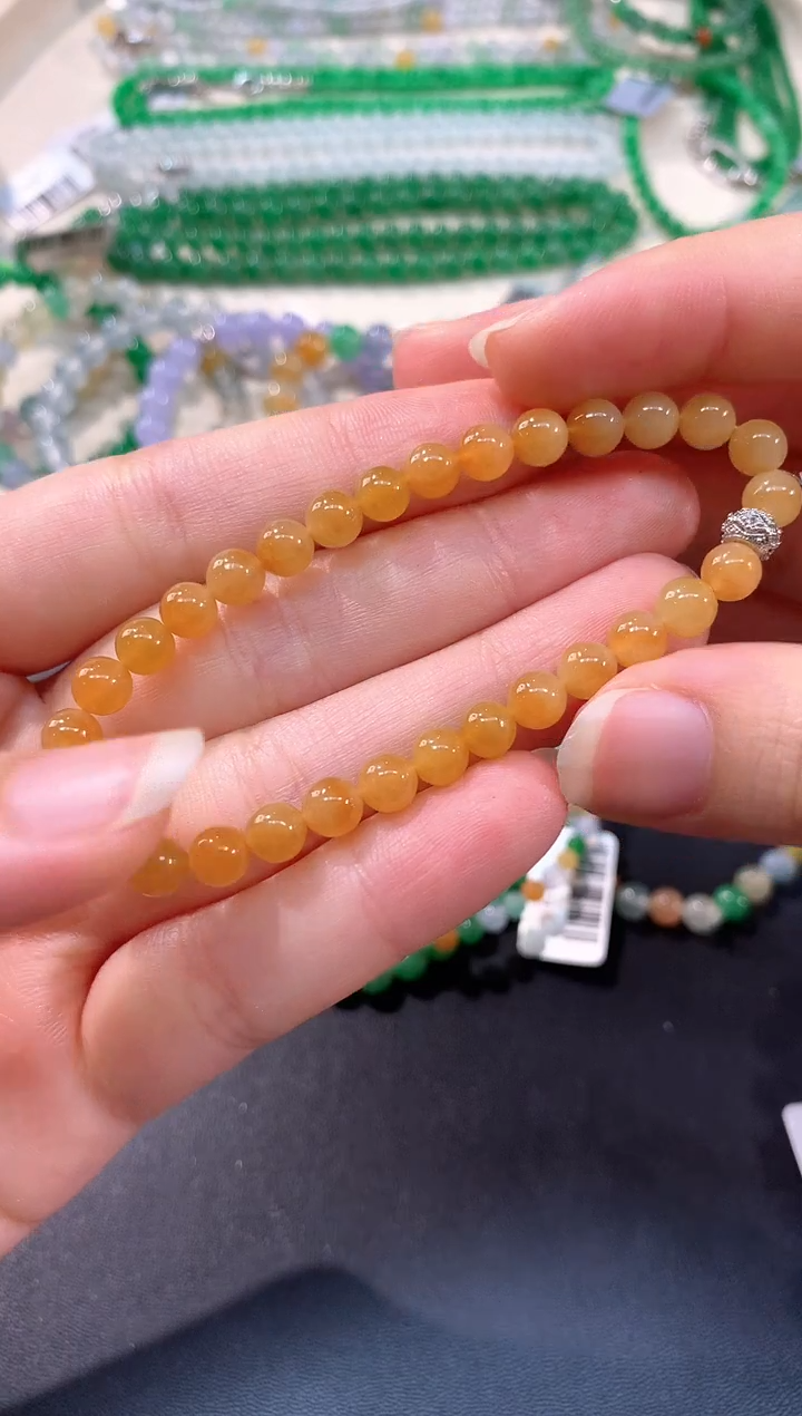 未镶嵌手串翡翠V37|5800多样性发一件