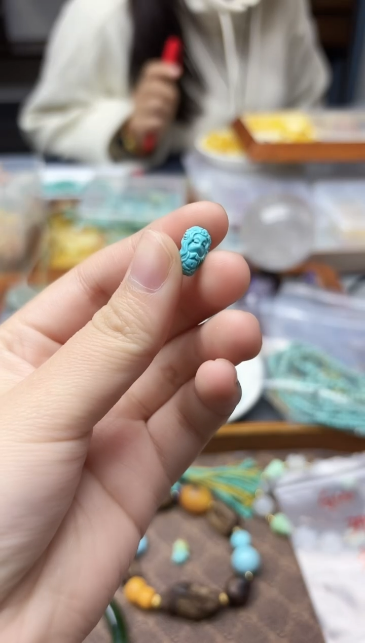 未镶嵌绿松石挂件松石美人鱼GW