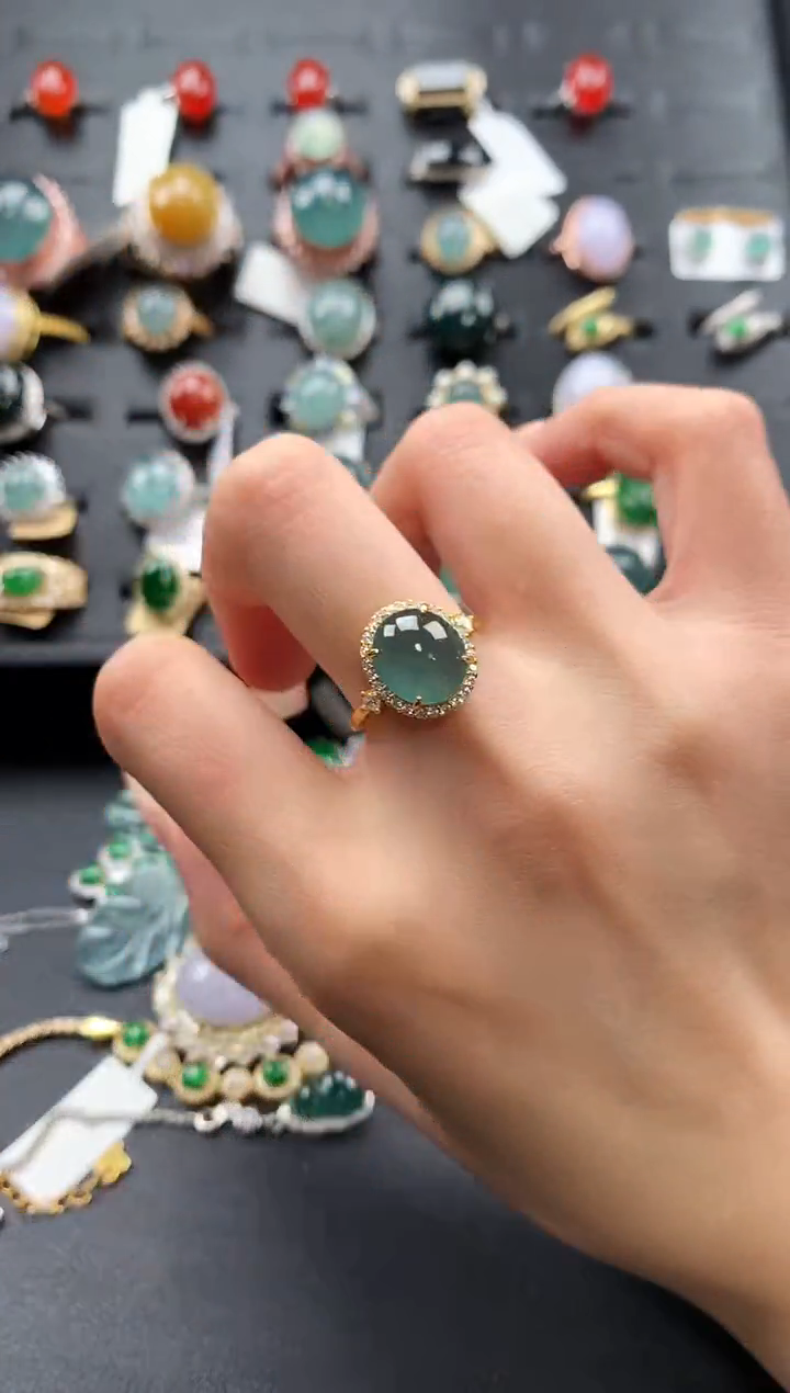 【闪购商品】翡翠戒指银S925镶嵌475465