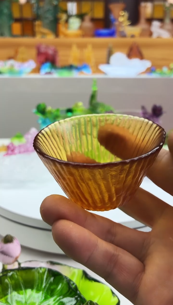 手工艺品琉璃琥珀色杯子