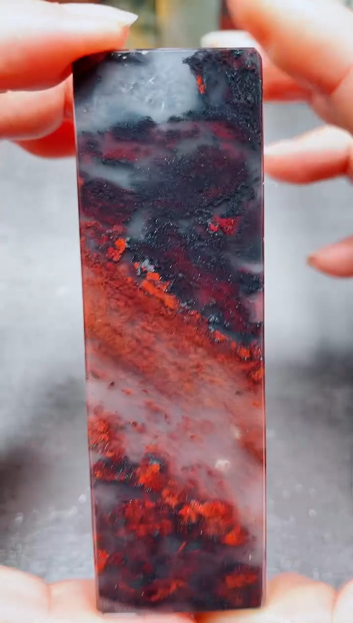 玉桂林鸡血玉素章--17