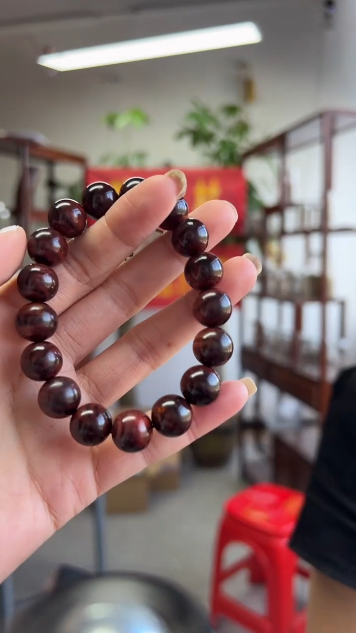 黄花梨/降香黄檀海南黄花梨1.2圆珠单圈手串（199）