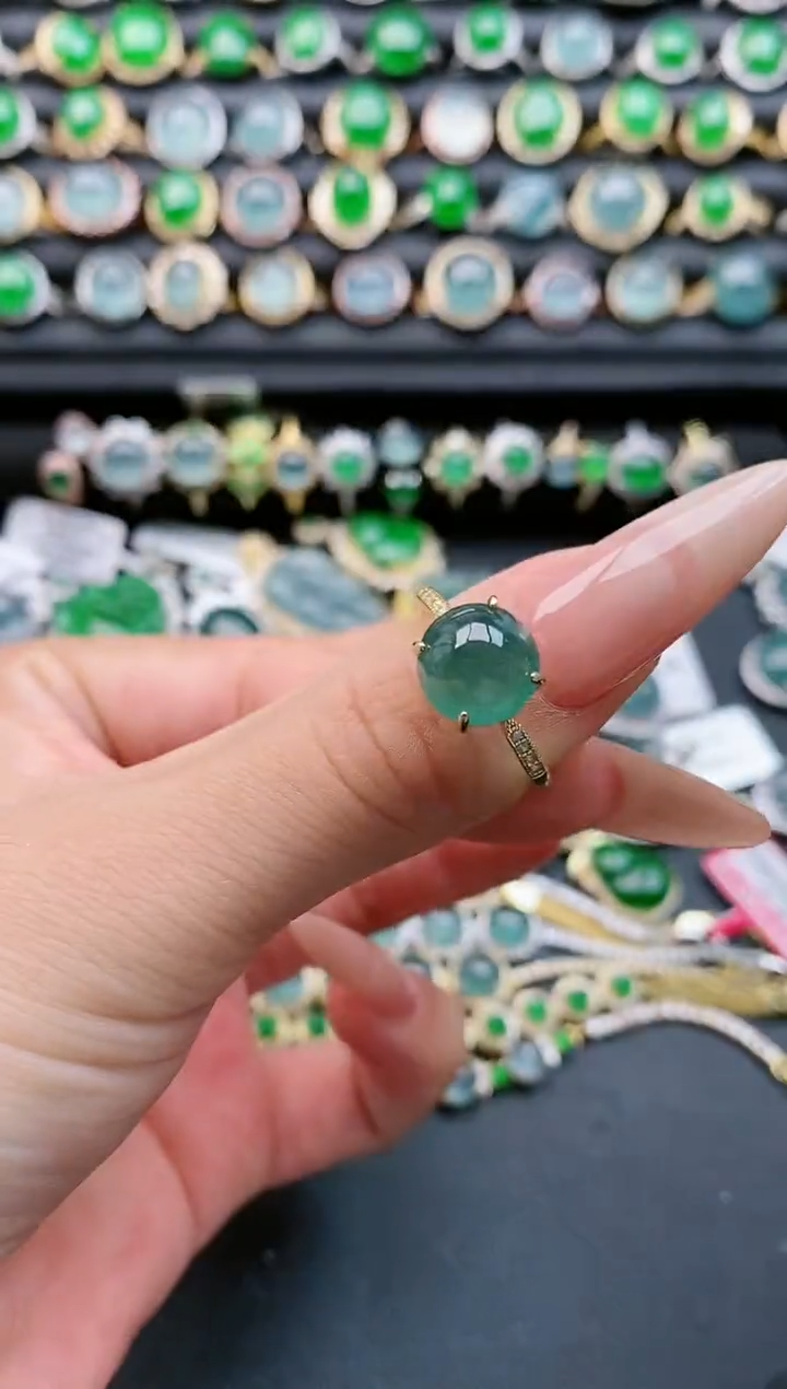 【闪购商品】翡翠戒指银S925镶嵌1111111111