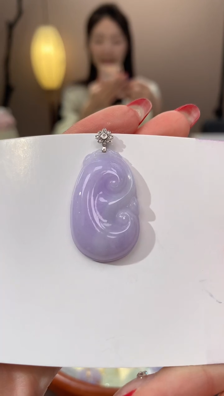 【闪购商品】翡翠颈饰18K金镶嵌天然缅甸a货翡翠